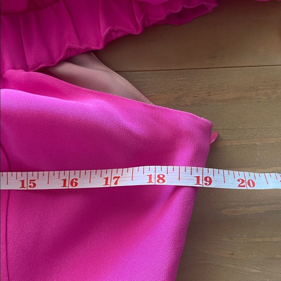 Rebecca Taylor $550 Off-Shoulder Mini Dress Size 8 Fuchsia Pink Ruffle Summer - Picture 5 of 5
